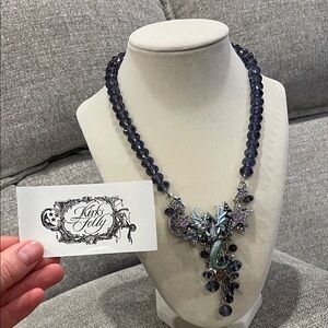 Kirks Folly Blue and Silver Dragon Necklace